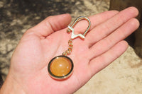 Polished Golden Aragonite Fancy Ball Keyring - Sold Per Item - From Namibia