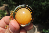 Polished Golden Aragonite Fancy Ball Keyring - Sold Per Item - From Namibia