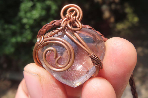 Hand Made Assorted Copper Wire Wrapped Stone Pendants x 6 From Southern Africa