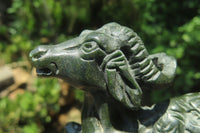 Hand Made Green Verdite Animal Sculptures x 2 From Zimbabwe