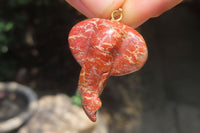 Polished Carved Red Jasper Elephant Pendant - Sold Per Item - From South Africa