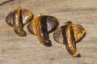 Polished Carved Golden Tigers Eye Elephant Pendants - Sold Per Item - From South Africa