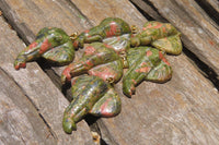 Polished Carved Unakite Elephant Pendant - Sold Per Item - From South Africa