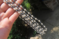 Polished Silver Hematite and Freshwater Pearl Beaded Necklace - Sold Per Item - From China