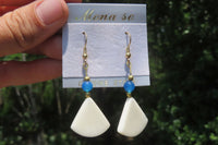 Polished Marble Fan Earrings - Sold Per Set - From China