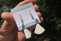 Polished Marble Fan Earrings - Sold Per Set - From China