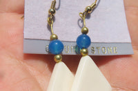 Polished Marble Fan Earrings - Sold Per Set - From China