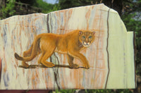 Hand Made Lioness Decoupage on Butter Jade Stone Slabs - sold per item - From South Africa