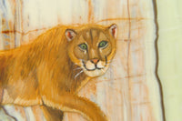 Hand Made Lioness Decoupage on Butter Jade Stone Slabs - sold per item - From South Africa