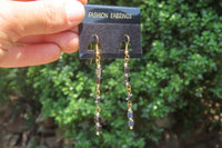 Polished Pair of Long Silver Hematite Bead Earrings - sold per Pair - From Southern Africa