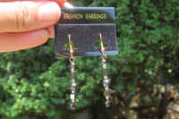 Polished Pair of Long Silver Hematite Bead Earrings - sold per Pair - From Southern Africa