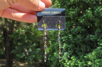 Polished Pair of Long Silver Hematite Bead Earrings - sold per Pair - From Southern Africa