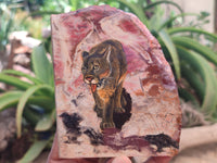 Hand Made Lioness Decoupage on Red Jasper Stone Slabs - sold per item - From South Africa