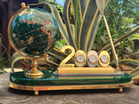 Polished Gemstone World Globe Desk Set x 1 From China