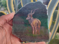 Polished Kudu Decoupage Stone Slabs x 3 From Southern Africa