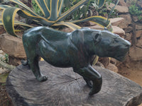 Hand Made Green Verdite Lioness Carving x 1 From Zimbabwe