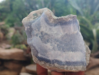 Natural Blue Lace Agate Geode Specimens x 4 From Nsanje, Malawi