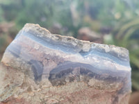 Natural Blue Lace Agate Geode Specimens x 4 From Nsanje, Malawi