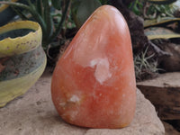 Polished Orange Twist Calcite Standing Free Form x 1 From Maevantanana, Madagascar