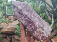 Polished Lepidolite with Pink Rubellite Point x 1 From Ambatondrazaka, Madagascar