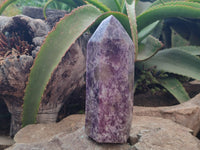 Polished Lepidolite with Pink Rubellite Point x 1 From Ambatondrazaka, Madagascar