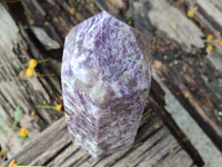 Polished Lepidolite with Pink Rubellite Point x 1 From Ambatondrazaka, Madagascar