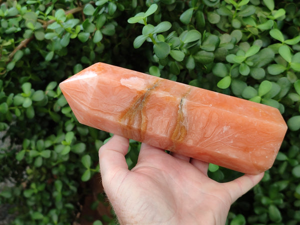 Polished Orange Twist Calcite Towers x 2 From Madagascar