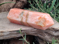 Polished Orange Twist Calcite Towers x 2 From Madagascar