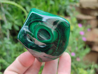 Polished Flower Banded Malachite Free Forms x 6 From Congo