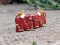 Hand Made Mixed Elephant Stone Pendants x 17 From Southern Africa