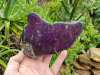 Polished On One Side Purpurite Specimens x 3 From Namibia