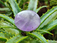 Polished Chevron Amethyst Palm Stones x 20 from Ankazobe, Madagascar