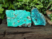 Natural Silica Chrysocolla Specimens x 2 From Kulukuluku, Congo