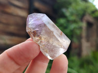 Polished Smokey Amethyst Window Quartz Crystals x 20 From Akansobe, Madagascar