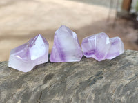 Polished Smokey Amethyst Window Quartz Crystals x 20 From Akansobe, Madagascar