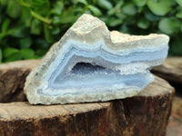 Polished on One Side Blue Lace Agate Geodes x 6 From Nsanje, Malawi