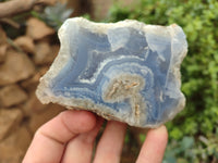 Polished on One Side Blue Lace Agate Geodes x 6 From Nsanje, Malawi