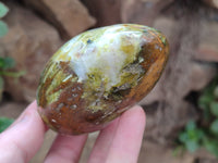 Polished Green Opal Standing Free Forms x 6 From Antsirabe, Madagascar