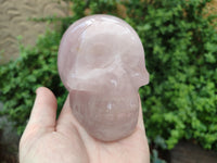 Hand Made Rose Quartz Skull Carving x 1 From Madagascar