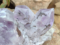 Natural Jacaranda Amethyst Quartz Cluster x 2 from Mumbwa, Zambia