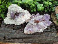 Natural Jacaranda Amethyst Quartz Cluster x 2 from Mumbwa, Zambia