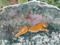 Hand Made Cheetahs Decoupage on Moss Agate Stone Slabs - Sold Per Item - From South Africa