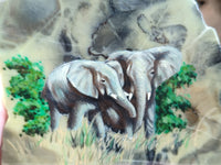 Hand Made Elephant Decoupage on Butter Jade Stone Slabs - sold per item - From South Africa