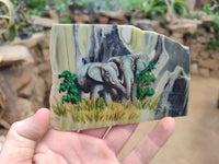 Hand Made Elephant Decoupage on Butter Jade Stone Slabs - sold per item - From South Africa