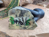 Hand Made Elephant Decoupage on Butter Jade Stone Slabs - sold per item - From South Africa