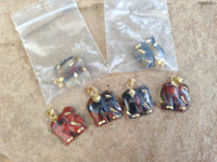 Hand Made Jasper Elephant Pendants x 6 From South Africa