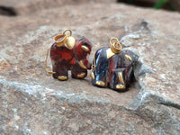 Hand Made Jasper Elephant Pendants x 6 From South Africa