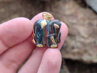 Hand Made Jasper Elephant Pendants x 6 From South Africa