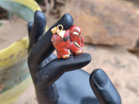 Hand Made Jasper Elephant Pendants x 6 From South Africa