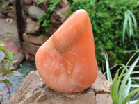 Polished Orange Twist Calcite Standing Free Form x 1 From Maevantanana, Madagascar